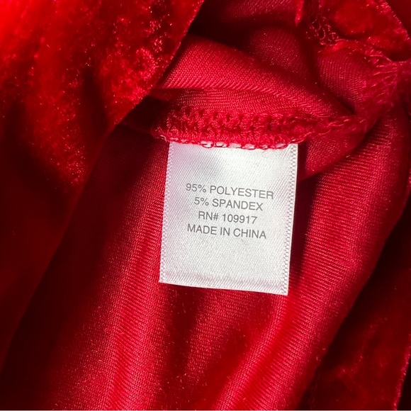 NWT Pajamagram Vintage Velour Ruby Red Long Sleeve PJ Set, XS - Picture 8 of 11